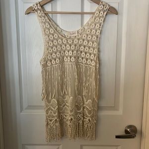 Boho Knitted Fringe Tank Top